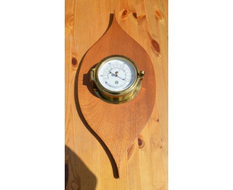 Modern mounted brass ships barometer
