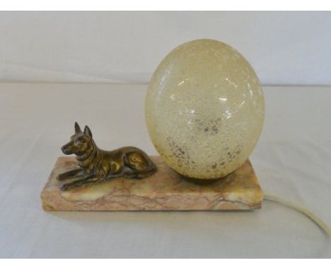 French Art Deco Alsatian lamp L 20 cm