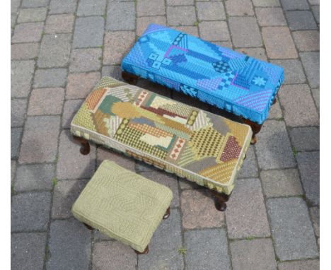 3 tapestry foot stools