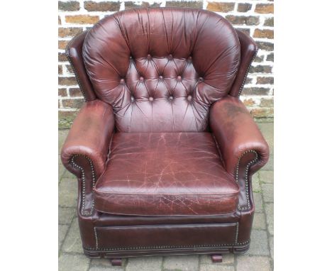Leather button back rocking chair (shipping only)