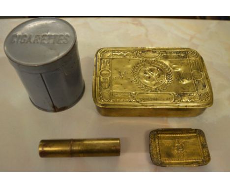 The Princess Mary 1914 Christmas Gift box, cigarette box, match box & lighter