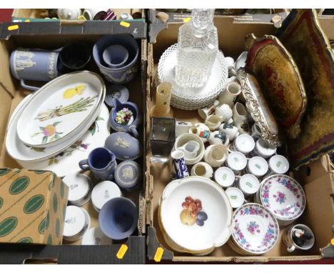 A collection of ceramics and glassware, to include jasperware, Royal Worcester Evesham patter tablewares, and a cut glass dec