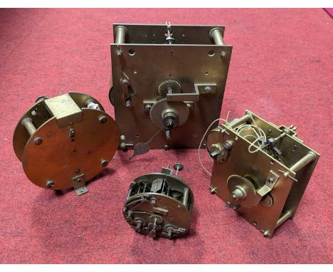 A four pillar single fusee clock movement, together with three othersNot currently working.