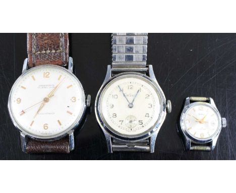 A gent's Ingersoll steel cased manual wind wristwatch, together with one other by Certina and a lady's Techno steel cased man