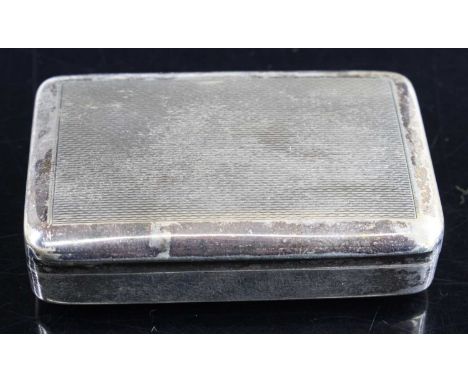 After Dunhill, a white metal snuff box, width 6cm