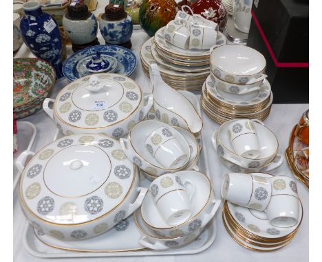 A Spode Gothic dinner and tea service, 60 pieces approx