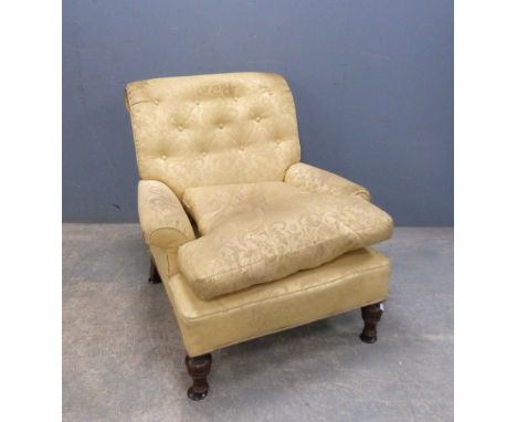 Early 20th Century button back armchair .     