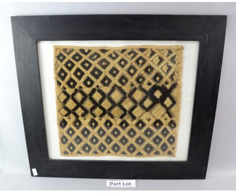 Pair of framed woven and tufted textiles, possibly North African.     