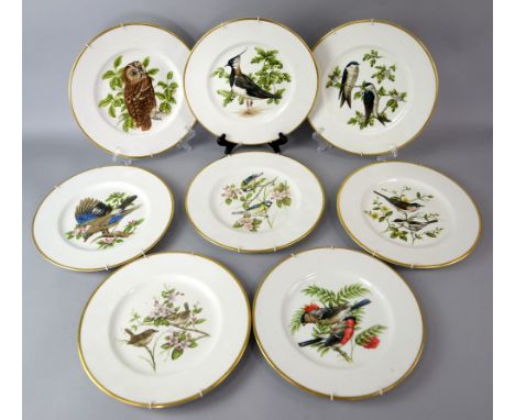 Eight Coalport British Birds plates.     Light surface marks and scratches2 or 3 plates have watermarks and heavier markings 