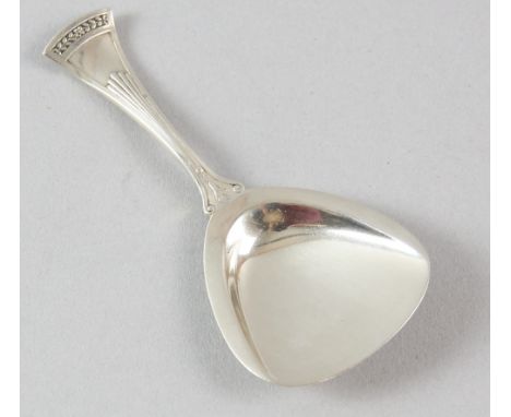 Dutch silver scoop form caddy spoon, maker's mark: Van Kempen.     