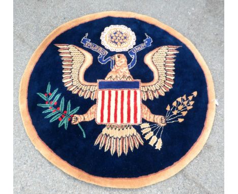 Reproduction of the Oval office rug made for  a Presidential Christmas (as new) , along with a JFK poster.     