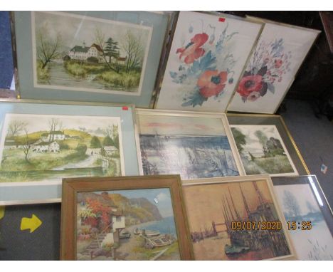 Gerald Hughes - Woodland Walk, a limited edition print signed lower right hand corner, together with other prints to include 