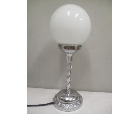 An Art Deco table lamp, the base made by Celtic Plate, rewired and pat tested 