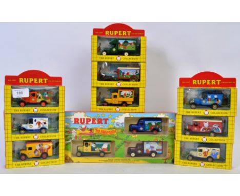 LLEDO RUPERT THE BEAR COLLECTION; A collection of vintage Lledo Rupert The Bear Collection boxed diecast to include gift set,