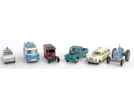 DIECAST:  A collection of 6x vintage Corgi / Dinky loose diecast to include Dinky Vauxhall Victor, Ambulance, Film Crew Van, 