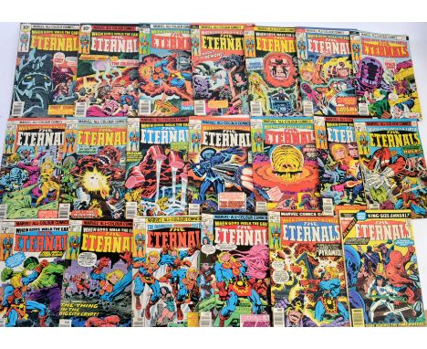COMIC BOOKS: ETERNALS: A collection of 20x vintage Marvel ' Eternals ' comic books - complete run 1-19, along with No.1 King 