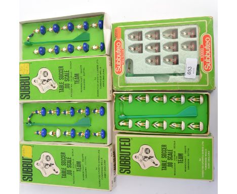 SUBBUTEO: A collection of 4x vintage Subbuteo football teams - box numbers being 138 (x2), Crystal Palace (3) and 447. 
