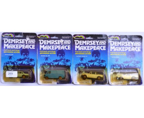 DEMPSEY & MAKEPEACE; A collection of 4x vintage Rainbow Toys Dempsey & Makepeace diecast model carded vehicles - each unopene