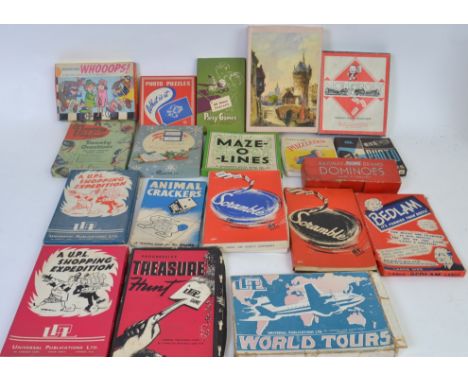 VINTAGE GAMES; A collection of 1950's and similar era parlour games and general games to include Railway Brand Dominos, Anima