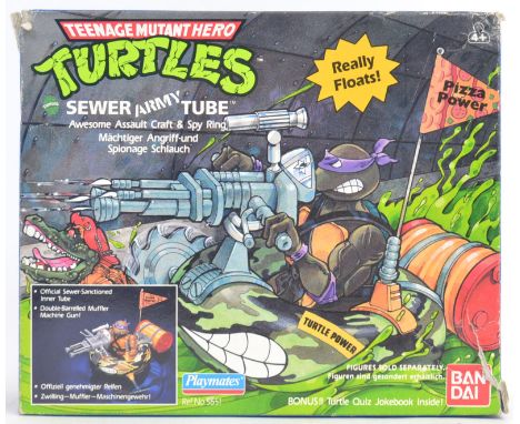 TEENAGE MUTANT NINJA TURTLES: An original UK Issue Teenage Mutant Hero Turtles Sewer Army Tube playset, within the original b