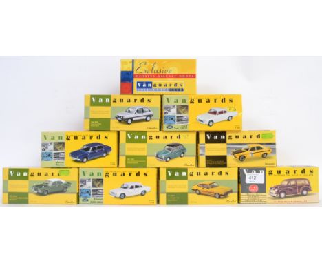 VANGUARDS: A collection of 10x assorted boxed (unused) Vanguards 1:43 scale diecast models; VA10001, va10803, va10404, va0340