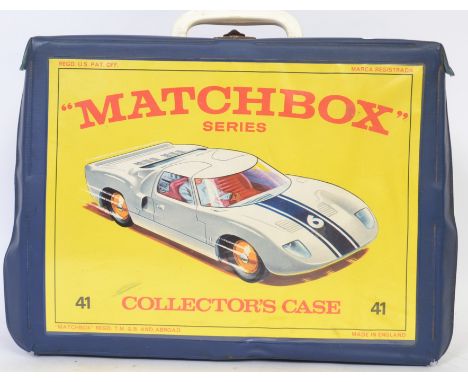 MATCHBOX COLLECTORS CASE: An original vintage Matchbox Collectors Case - original blue vinyl case with artwork to front, comp