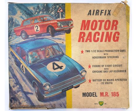 AIRFIX MOTOR RACING: A vintage Airfix Motor Racing MR 185 boxed Scalextric style racing set, appears to be complete, but with