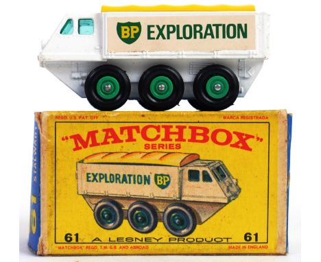 MATCHBOX LESNEY: An original vintage diecast model Matchbox Series Lesney No.61 Alvis Stalwart. Within the original box. Blac