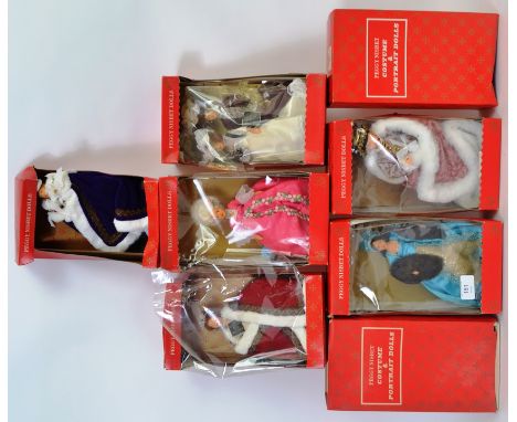 PEGGY NISBET; A collection of 8x vintage Peggy Nisbet Costume Dolls - mostly royalty themed to include Princess Anne and othe