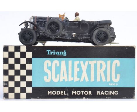 SCALEXTRIC: A rare Scalextric C64 Bentley Triang slot racing car - within the original box. With original decals, and figure 