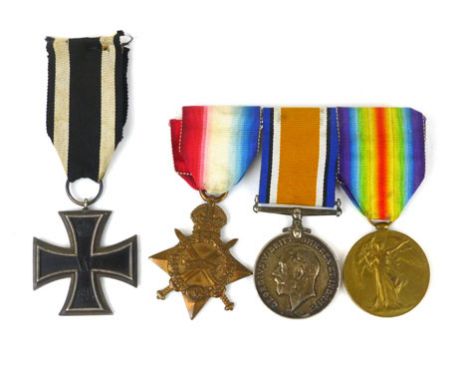 A set of three First World War medals awarded to 11373 Private J Copeland of the Oxfordshire and Buckinghamshire Light Infant