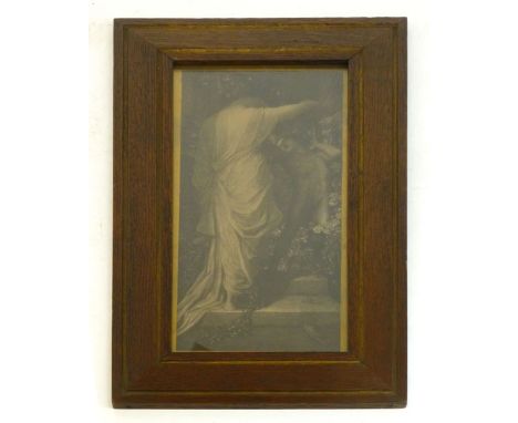 Fred Hollyer after George Frederick Watts, 'Loves Death', a platinotype print. 34 cm x 16 cm.