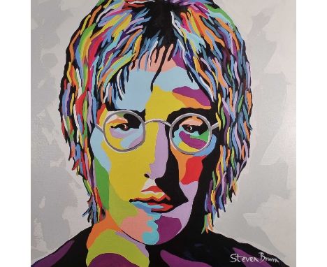 Steven BROWN (Irish b. 1963) John Lennon, Giclée print on canvas, 40" x 40" (101cm x 101cm) (unframed)Qty: 1