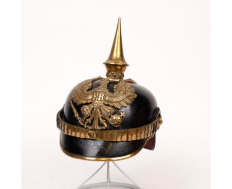M1871/1895 Pattern Officers Pickelhaube Prussian Officers Line Infantry, named in pencil to inside crown of helmet