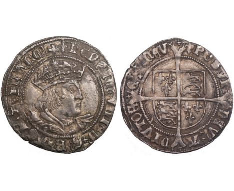 BRITISH COINS, Henry VIII, second coinage (1526-1544), groat, Tower mint, mm. lis, crowned bust D to r., rev. long cross four