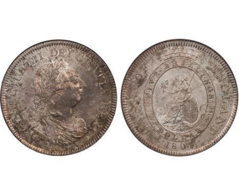 BRITISH COINS, George III, Bank of England, dollar, 1804, type C/2b, laur. bust r., rev. Britannia seated within crowned Gart