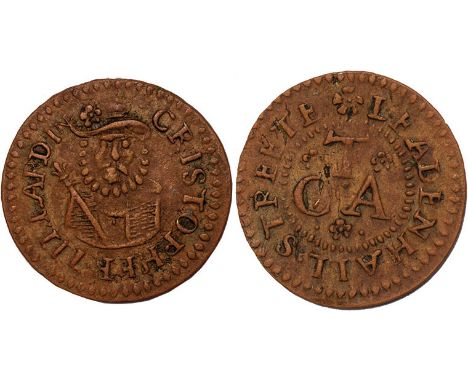 SEVENTEENTH CENTURY TOKENS, London, Leadenhall Street/Gate (17): T.M., farthing, At The Grocers Armes (W.1673); Katrin Pick, 