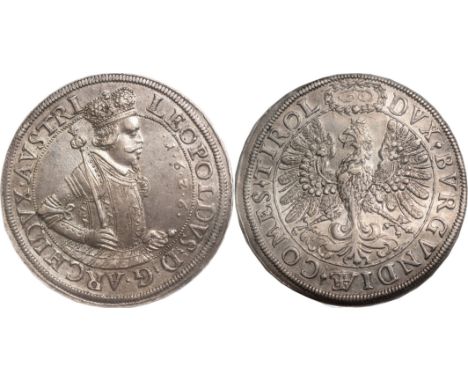  † FOREIGN COINS, Austria, Tyrol, Archduke Leopold, double thaler, undated (1626), Hall, half-length, crowned portrait of arc