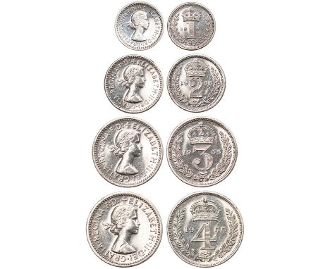 BRITISH COINS, Elizabeth II, Maundy set, 1955, young laur. head r., rev. crowned mark of value within wreath (S.4131; ESC.257