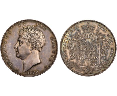 BRITISH COINS, George IV, proof crown, 1826, SEPTIMO, laur. head l., rev. St. George and the dragon (S.3806; ESC.257), some l