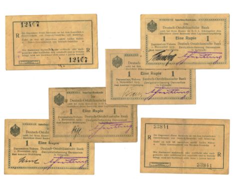 GERMAN EAST AFRICAN BANKNOTES, INTERIMS, Deutsch-Ostafrikanische Bank, one rupie, 1 November 1915, Serie R (19): Hage-Frühlin