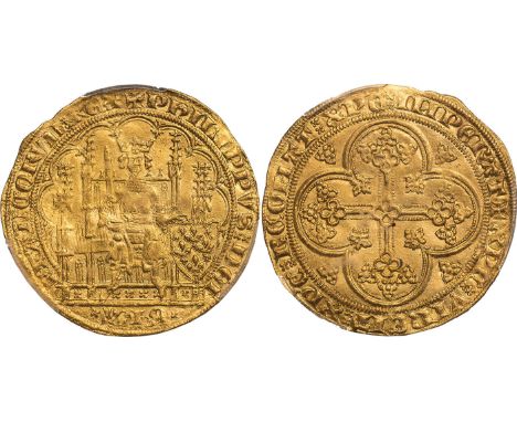 FOREIGN COINS, France, Philip VI, de Valois (!328-1350), écu d’or à la chaise, king enthroned facing, holding sword, coat of 