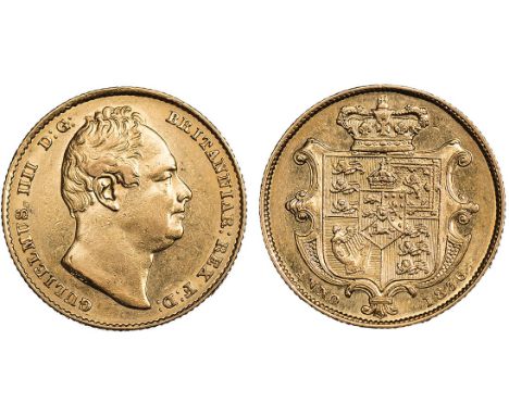 G A SELECTION OF SOVEREIGNS, William IV, sovereign, 1836, bare head r., rev. crowned shield of arms (S.3829B), light surface 