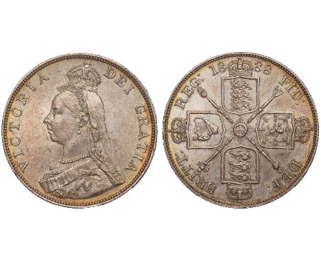 BRITISH COINS, Victoria, double florin, 1888, second I in VICTORIA is an inverted 1, ‘Jubilee’ bust l., rev. crowned crucifor