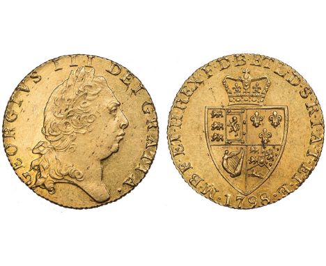 BRITISH COINS, George III, guinea, 1798, fifth laur. head r., rev. crowned shield of arms (S.3729), extremely fine, reverse b