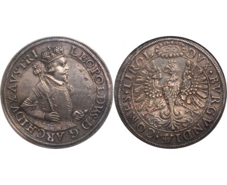  † FOREIGN COINS, Austria, Tyrol, Archduke Leopold, double thaler, undated (1626), Hall, half-length, crowned portrait of arc