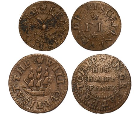 SEVENTEENTH CENTURY TOKENS, London, Great Eastcheap (3): I.B., farthing, The Bores Head Taverne (W.1256); Will Curtis, halfpe