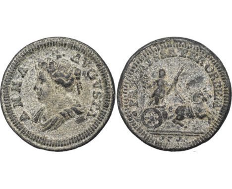 BRITISH COINS, Anne, pattern farthing in lead, 1713, thick flan, S & G reverse upright, bust l., rev. PAX.MISSA.PER.ORBEM, Pe