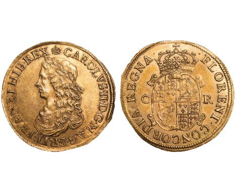 BRITISH COINS, Charles II, hammered coinage (1660-1662), first issue, unite, mm. crown, laur. bust l., without mark of value,