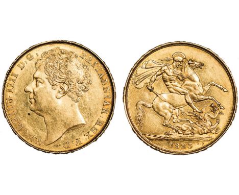 G BRITISH COINS, George IV, two pounds, 1823, bare head l., rev. St. George and the dragon (S.3798), some light surface marks